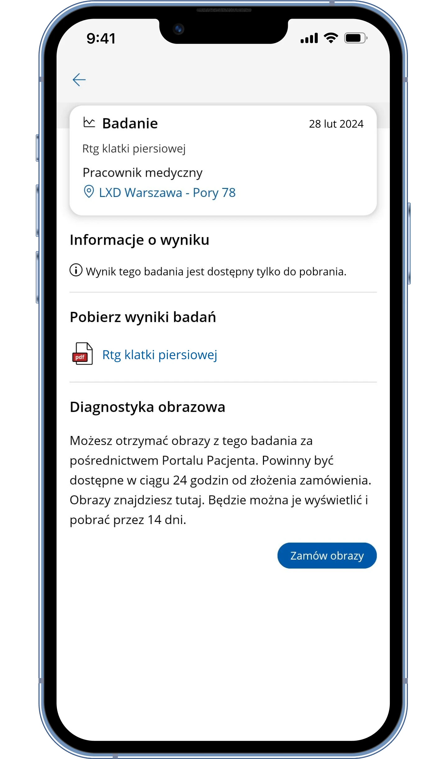 Zamawianie obrazów diagnostycznych